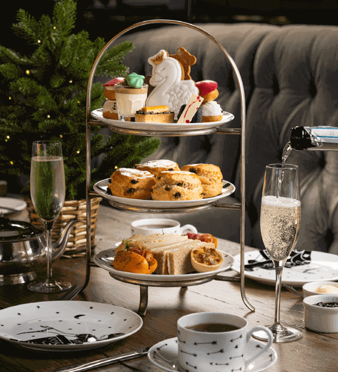 Festive afternoon tea stand