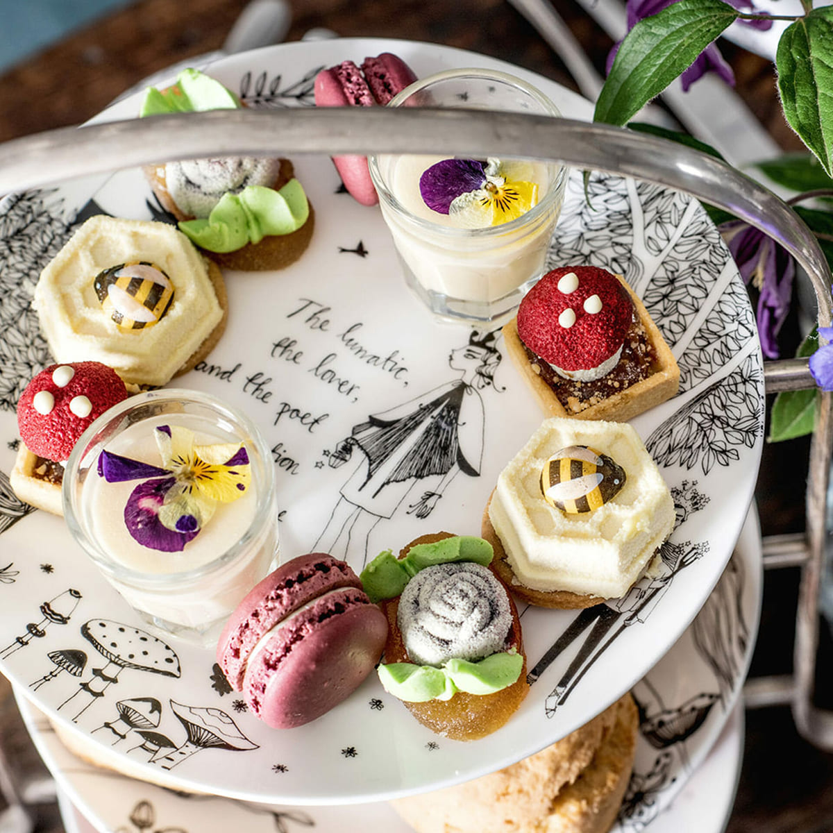 champagne afternoon tea a midsummer nights dream themed